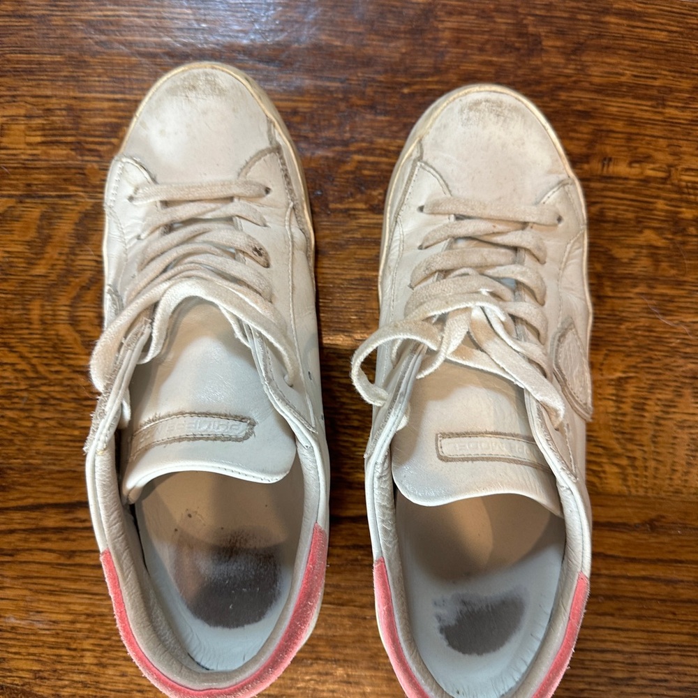 Philippe Model White and Pink Sneakers